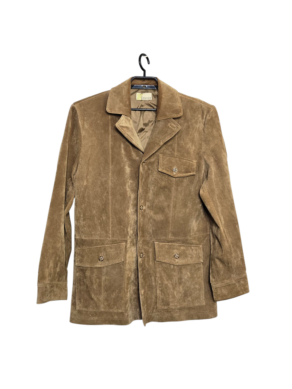 Mens Cubavera Suede Leather Jacket Size Large 42 Brown Button Front